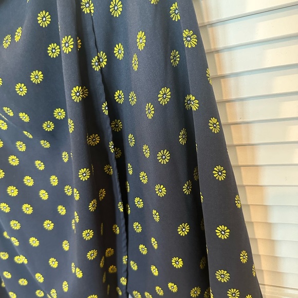 J crew Aline skirt. navy with yellow and while flowersa - Picture 2 of 3